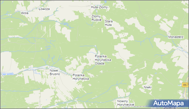 mapa Polanka Horyniecka Osada, Polanka Horyniecka Osada na mapie Targeo