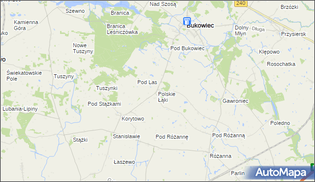 mapa Polskie Łąki, Polskie Łąki na mapie Targeo