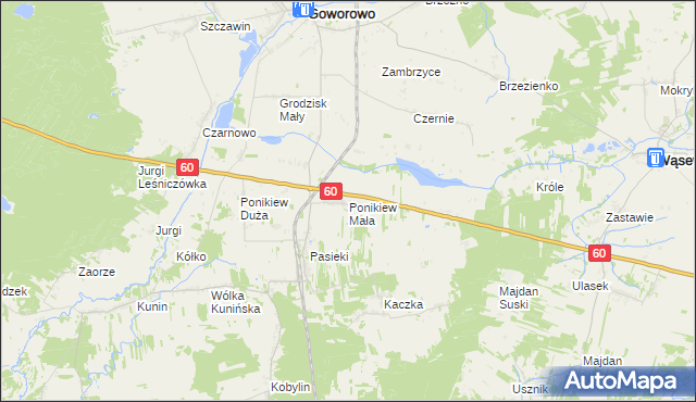 mapa Ponikiew Mała, Ponikiew Mała na mapie Targeo