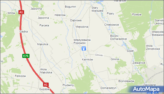 mapa Popów Głowieński, Popów Głowieński na mapie Targeo