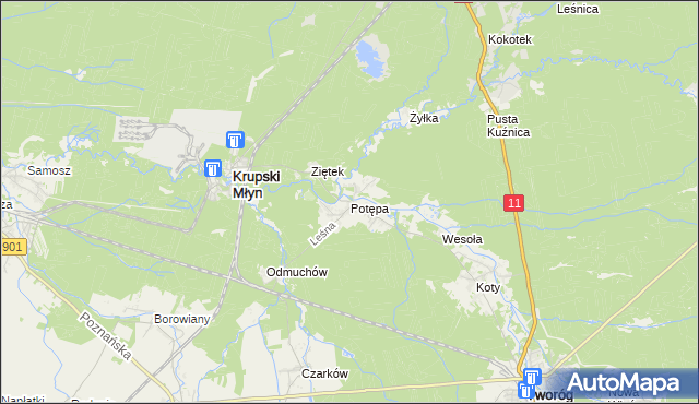 mapa Potępa, Potępa na mapie Targeo