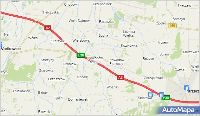 mapa Powodów Drugi, Powodów Drugi na mapie Targeo