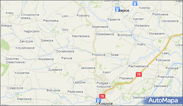 mapa Prokocice, Prokocice na mapie Targeo