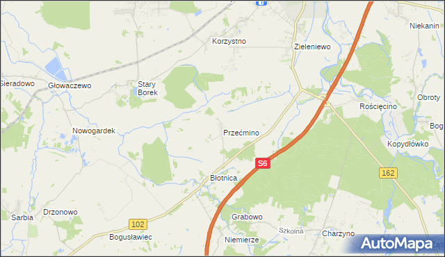 mapa Przećmino, Przećmino na mapie Targeo