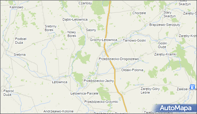 mapa Przeździecko-Drogoszewo, Przeździecko-Drogoszewo na mapie Targeo