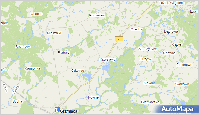 mapa Przystawy gmina Grzmiąca, Przystawy gmina Grzmiąca na mapie Targeo