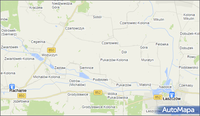 mapa Pukarzów-Kolonia, Pukarzów-Kolonia na mapie Targeo