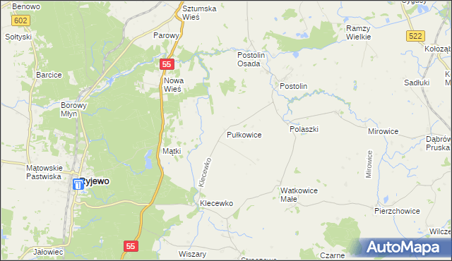 mapa Pułkowice, Pułkowice na mapie Targeo