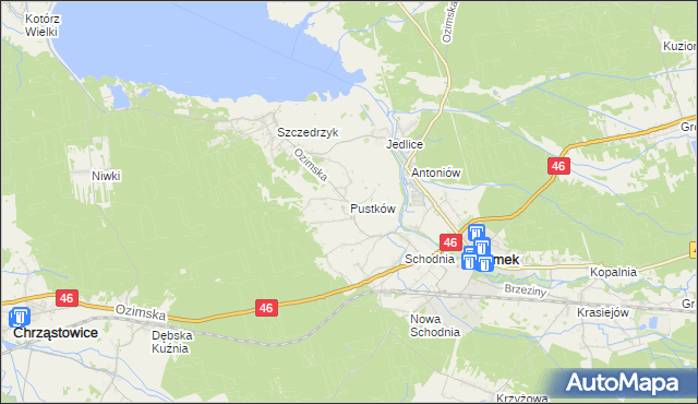 mapa Pustków gmina Ozimek, Pustków gmina Ozimek na mapie Targeo