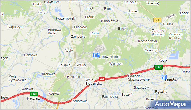 mapa Pustków-Osiedle, Pustków-Osiedle na mapie Targeo