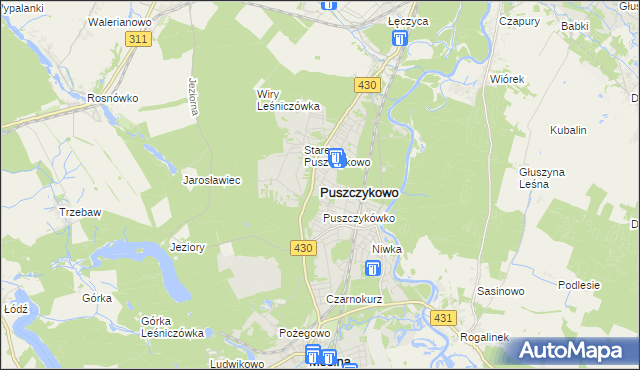 mapa Puszczykowo powiat poznański, Puszczykowo powiat poznański na mapie Targeo