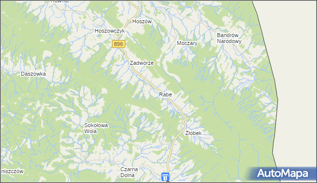 mapa Rabe gmina Czarna, Rabe gmina Czarna na mapie Targeo