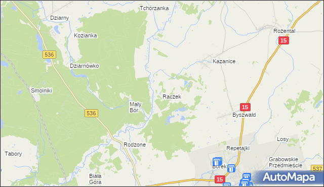 mapa Raczek, Raczek na mapie Targeo