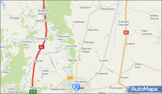 mapa Rajkowy Podlas, Rajkowy Podlas na mapie Targeo