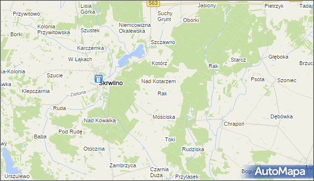 mapa Rak gmina Skrwilno, Rak gmina Skrwilno na mapie Targeo