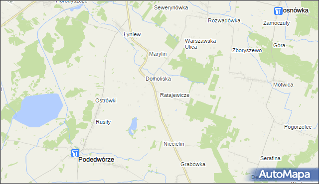 mapa Ratajewicze, Ratajewicze na mapie Targeo