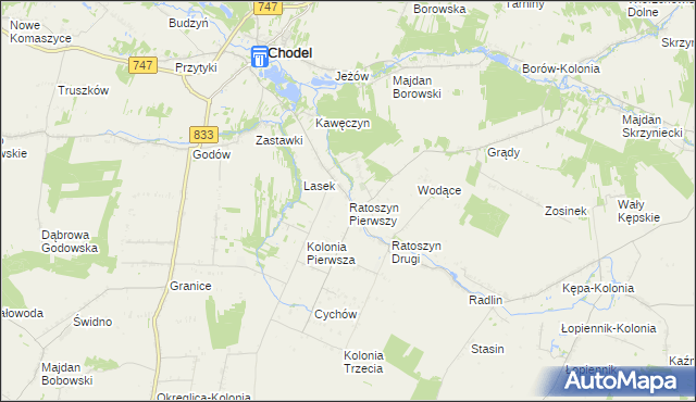 mapa Ratoszyn Pierwszy, Ratoszyn Pierwszy na mapie Targeo