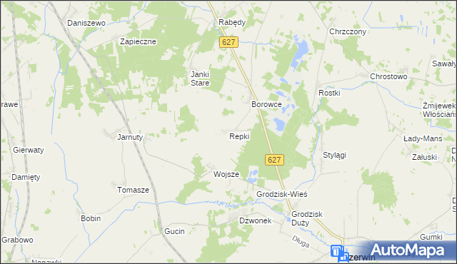 mapa Repki gmina Troszyn, Repki gmina Troszyn na mapie Targeo