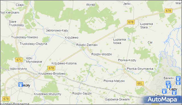 mapa Roszki-Wodźki, Roszki-Wodźki na mapie Targeo