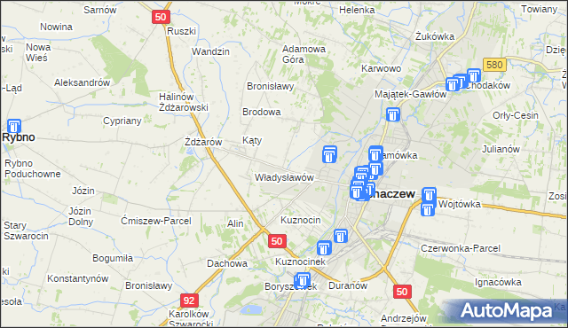 mapa Rozlazłów, Rozlazłów na mapie Targeo