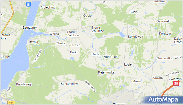 mapa Ruda gmina Radzymin, Ruda gmina Radzymin na mapie Targeo