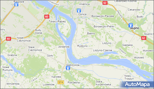 mapa Rydzyno, Rydzyno na mapie Targeo