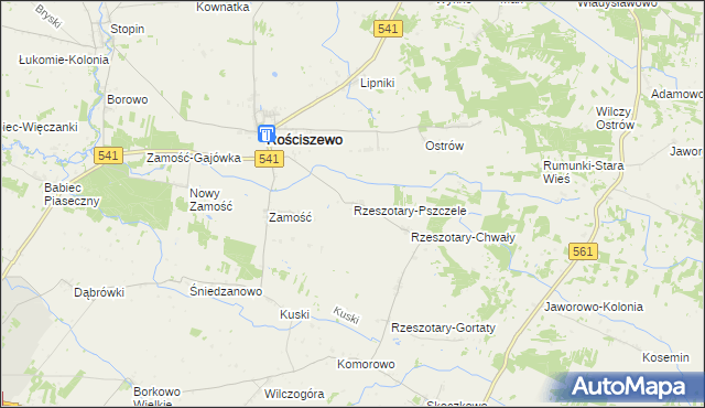 mapa Rzeszotary-Pszczele, Rzeszotary-Pszczele na mapie Targeo