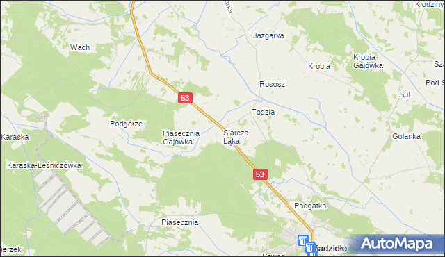 mapa Siarcza Łąka, Siarcza Łąka na mapie Targeo