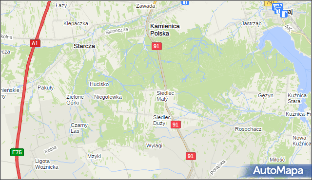 mapa Siedlec Mały, Siedlec Mały na mapie Targeo