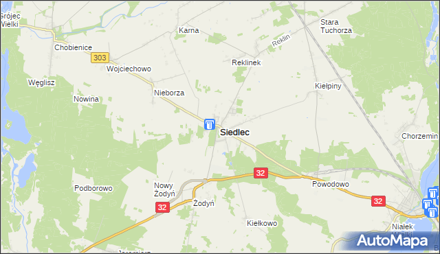mapa Siedlec powiat wolsztyński, Siedlec powiat wolsztyński na mapie Targeo