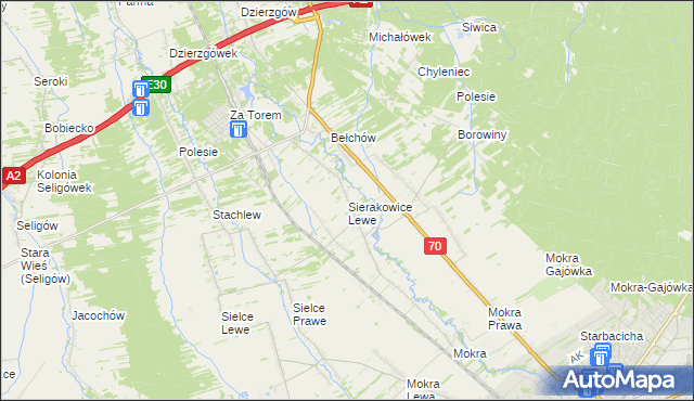 mapa Sierakowice Lewe, Sierakowice Lewe na mapie Targeo