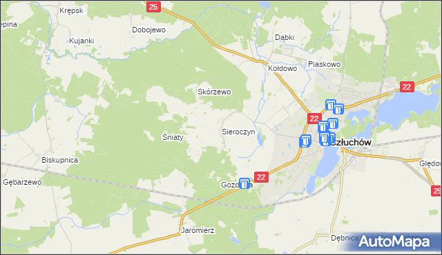 mapa Sieroczyn, Sieroczyn na mapie Targeo