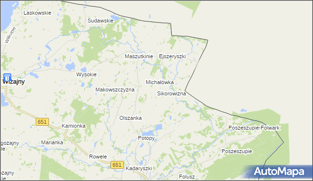 mapa Sikorowizna, Sikorowizna na mapie Targeo