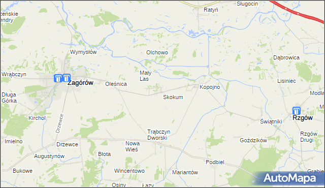 mapa Skokum, Skokum na mapie Targeo