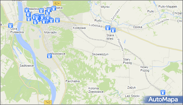 mapa Skowieszyn, Skowieszyn na mapie Targeo