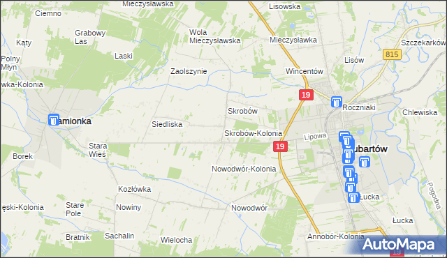 mapa Skrobów-Kolonia, Skrobów-Kolonia na mapie Targeo