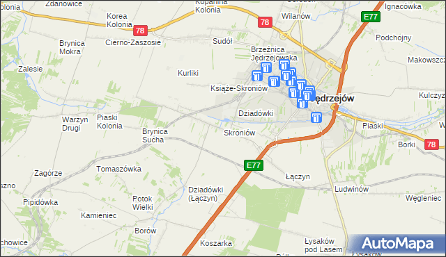 mapa Skroniów, Skroniów na mapie Targeo