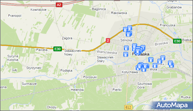 mapa Sławacinek Stary, Sławacinek Stary na mapie Targeo