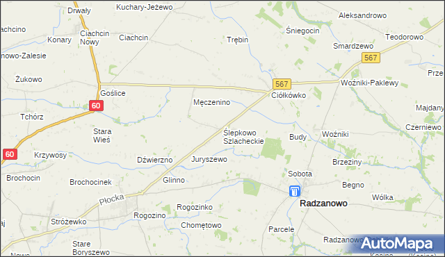 mapa Ślepkowo Szlacheckie, Ślepkowo Szlacheckie na mapie Targeo