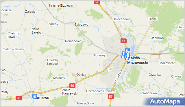 mapa Słoniawy, Słoniawy na mapie Targeo