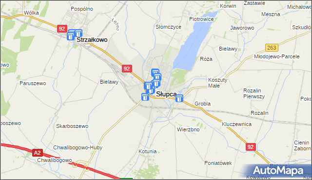 mapa Słupca, Słupca na mapie Targeo