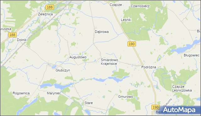mapa Śmiardowo Krajeńskie, Śmiardowo Krajeńskie na mapie Targeo