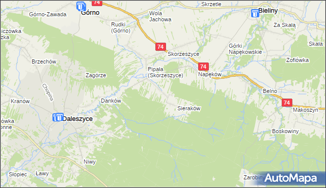 mapa Smyków gmina Daleszyce, Smyków gmina Daleszyce na mapie Targeo