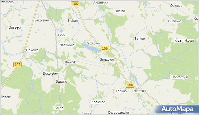 mapa Śniatowo, Śniatowo na mapie Targeo