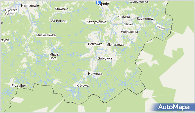 mapa Soblówka, Soblówka na mapie Targeo