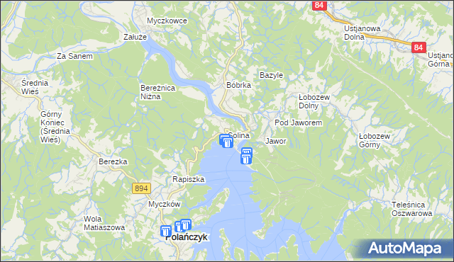 mapa Solina, Solina na mapie Targeo