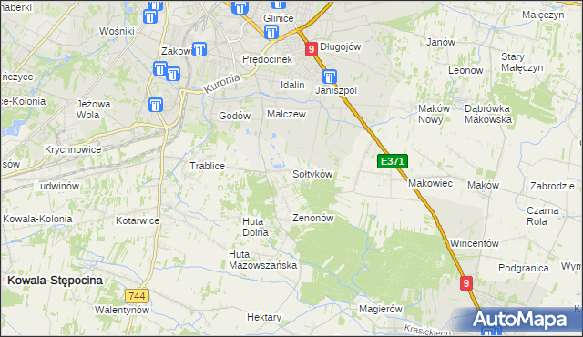 mapa Sołtyków gmina Skaryszew, Sołtyków gmina Skaryszew na mapie Targeo