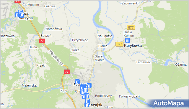 mapa Stare Miasto gmina Leżajsk, Stare Miasto gmina Leżajsk na mapie Targeo