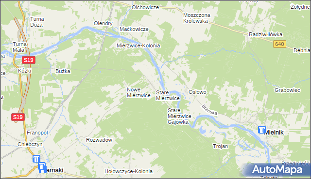 mapa Stare Mierzwice, Stare Mierzwice na mapie Targeo