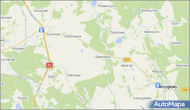 mapa Starkówko, Starkówko na mapie Targeo